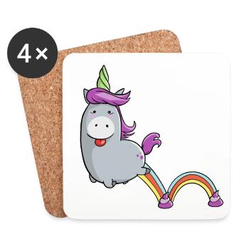 Einhorn Einhorn - Untersetzer (4er-Set) - Weiß - Vorne