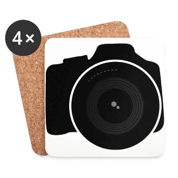 camera appareil photo - Dessous de verre (lot de 4) - blanc - Devant