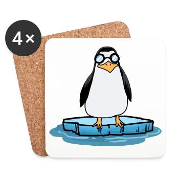 Pinguin Klimawandel Nordpol Klima Naturschutz - Untersetzer (4er-Set) - Weiß - Vorne