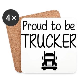 Proud to be Trucker - Coasters (set of 4) - white - Front