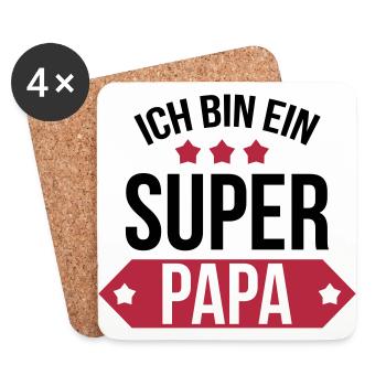 Ich bin ein Super Papa ! - Coasters (set of 4) - white - Front