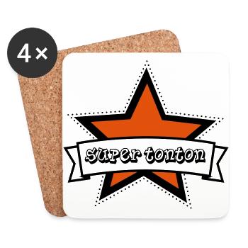 super tonton oncle etoile star - Dessous de verre (lot de 4) - blanc - Devant