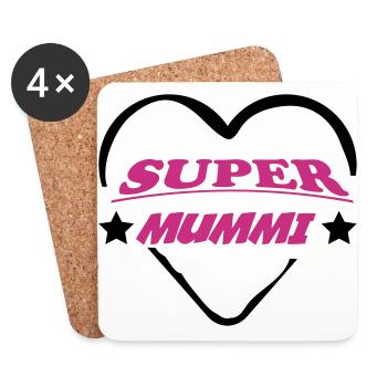 Super mummi - Coasters (set of 4) - white - Front