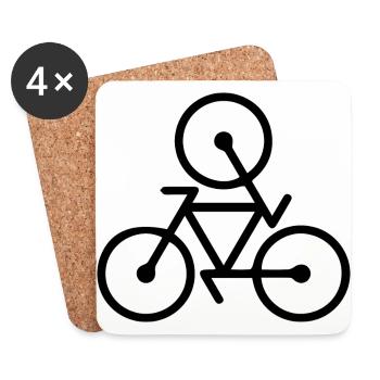 vélo de triathlon - Dessous de verre (lot de 4) - blanc - Devant