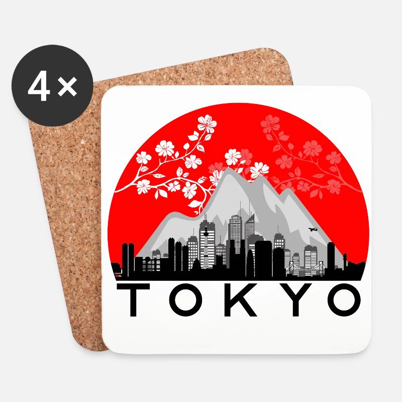 Tokyo - Untersetzer (4er-Set) - Weiß