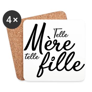 Telle mère telle fille - Dessous de verre (lot de 4) - blanc - Devant
