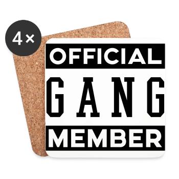 OFFICIAL GANG MEMBER - Coasters (set of 4) - white - Front