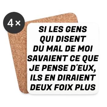 Humour - Drôle - Blague - Rire - Fun - Cool - Dessous de verre (lot de 4) - blanc - Devant