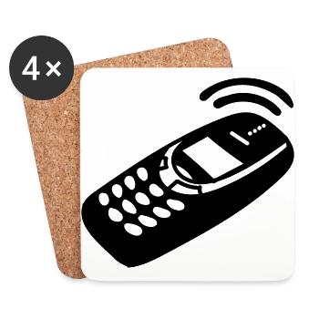 Mobile Phone - Coasters (set of 4) - white - Front