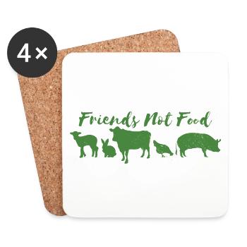 Friends Not Food 2c - Coasters (set of 4) - white - Front