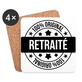 Retirement Pensioner Ruhestand Rentner Retraite - Coasters (set of 4) - white - Front