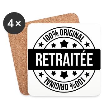 Retirement Pensioner Ruhestand Rentner Retraite - Coasters (set of 4) - white - Front