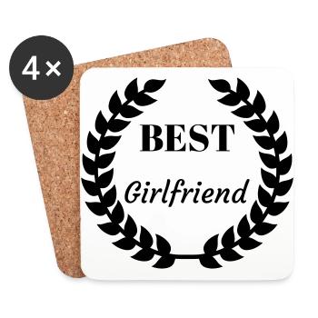 Girlfriend Love Liebe Amour Wife Valentine - Coasters (set of 4) - white - Front