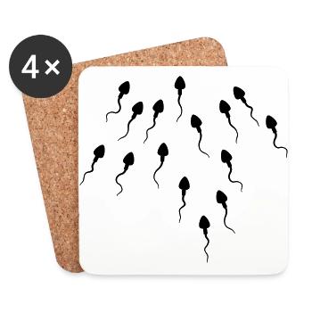 Sperma Sex - Untersetzer (4er-Set) - Weiß - Vorne