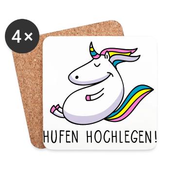 Hufen hochlegen - Untersetzer (4er-Set) - Weiß - Vorne