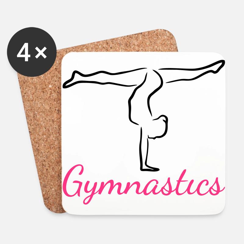 Gymnast, Gymnastics - Sottobicchieri (set da 4 pezzi) - bianco
