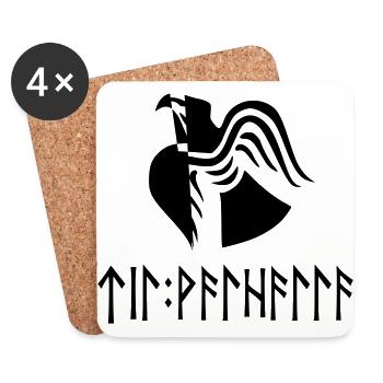 Til Valhalla in runes - Coasters (set of 4) - white - Front