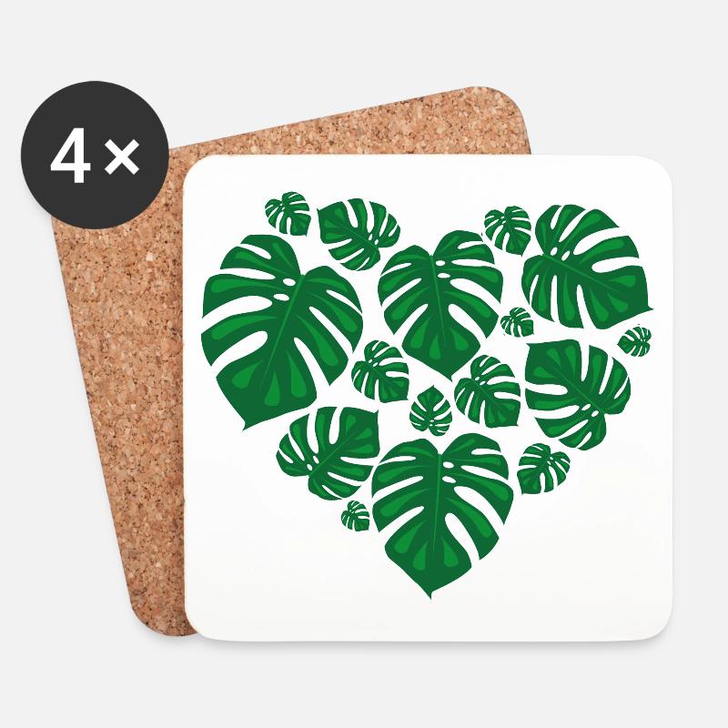 Plantlove - Untersetzer (4er-Set) - Weiß