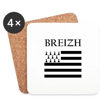 Brittany flag - Coasters (set of 4) - white - Front