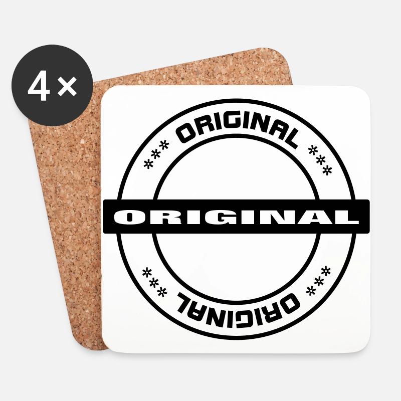 Original Stempel F - Untersetzer (4er-Set) - Weiß