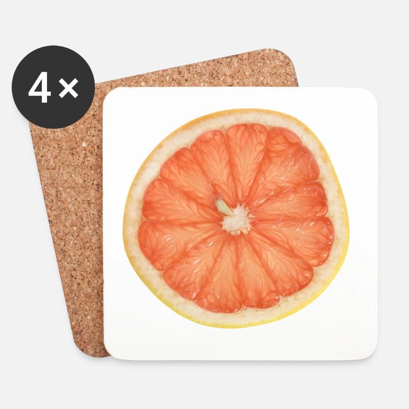Grapefruit - Untersetzer (4er-Set) - Weiß
