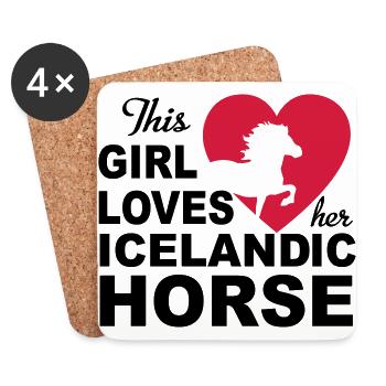 Cheval islandais - Dessous de verre (lot de 4) - blanc - Devant