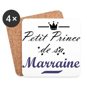 Petit Prince de sa Marraine - Dessous de verre (lot de 4) - blanc - Devant