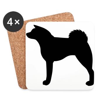 Akita inu silhouette - Coasters (set of 4) - white - Front