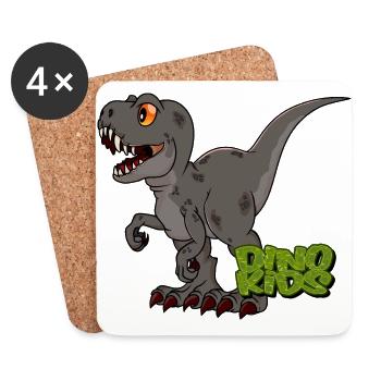 T-Rex Baby - Untersetzer (4er-Set) - Weiß - Vorne