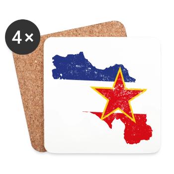 Idée cadeau nostalgie des Balkans Yougoslavie - Dessous de verre (lot de 4) - blanc - Devant