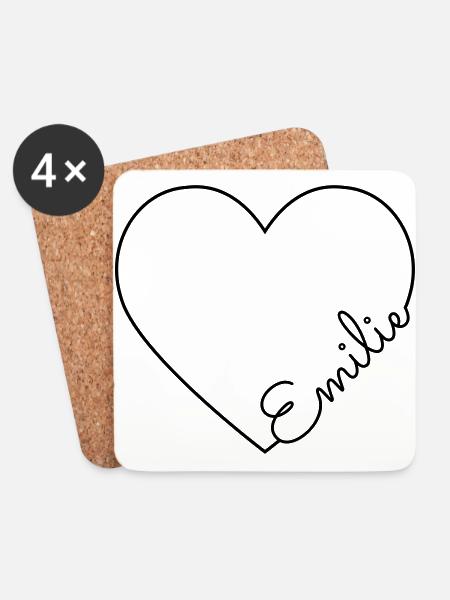Emilie Name - Untersetzer (4er-Set) - Weiß