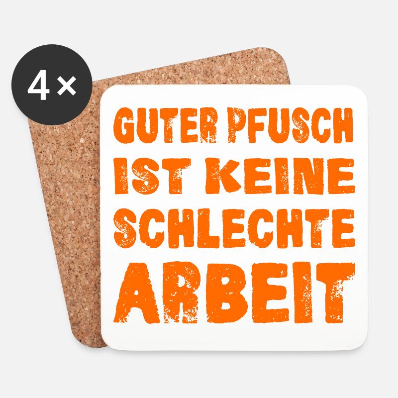 HANDWERKER, HANDWERKERSPRÜCHE - Untersetzer (4er-Set) - Weiß