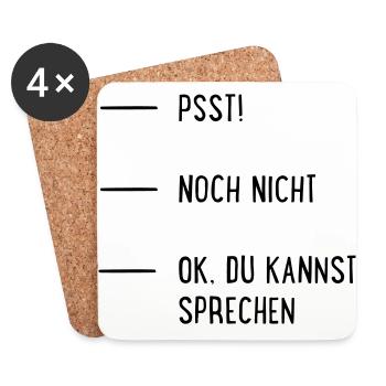 Kaffee - Untersetzer (4er-Set) - Weiß - Vorne