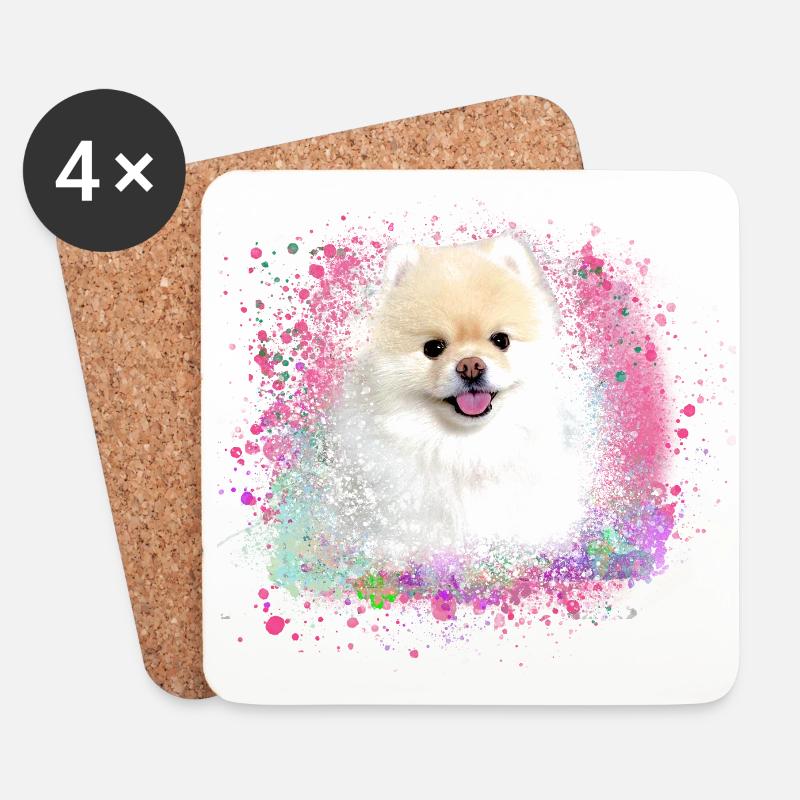 pomerian,zwergspitz ,spitz,hund, Graffiti ,Malerei - Untersetzer (4er-Set) - Weiß