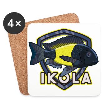 Tropheus Cichlid Tanganyika Cichlide Ikola - Dessous de verre (lot de 4) - blanc - Devant