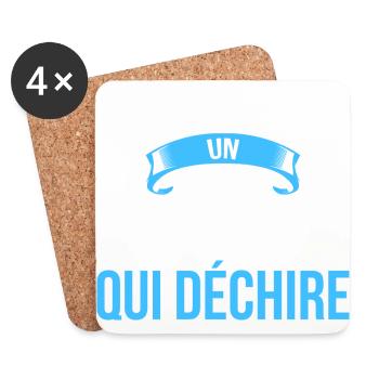 je suis un Doudou qui déchire cadeau humour - Dessous de verre (lot de 4) - blanc - Devant