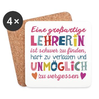 Großartige Lehrerin - Untersetzer (4er-Set) - Weiß - Vorne