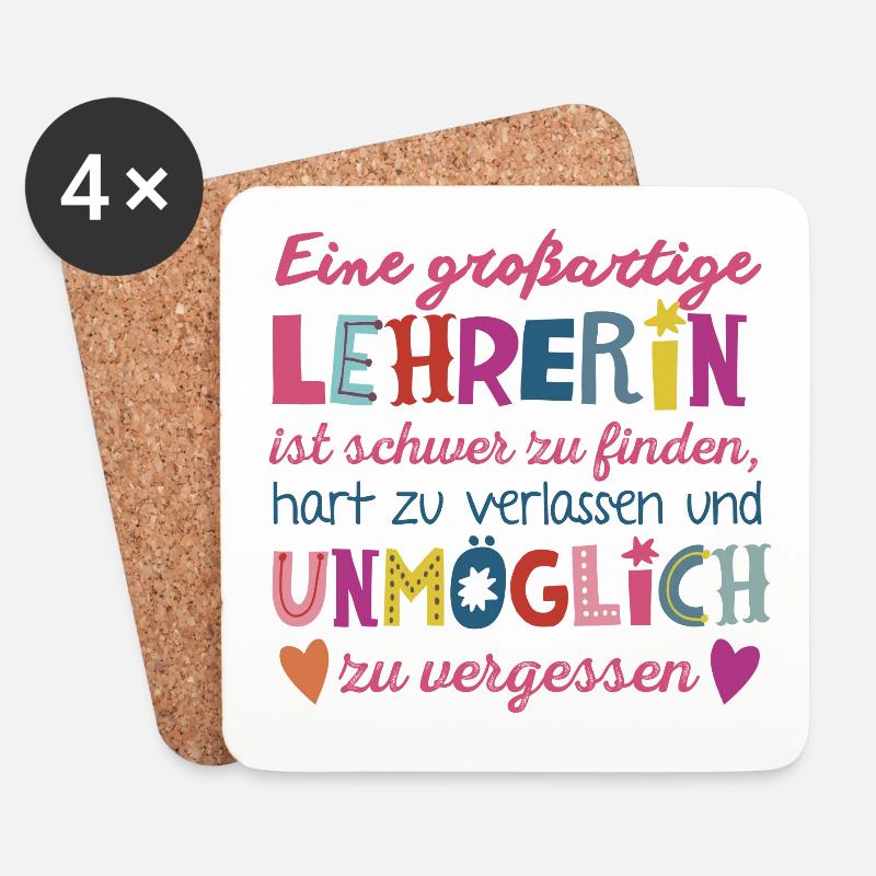 Großartige Lehrerin - Untersetzer (4er-Set) - Weiß