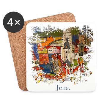Jena hand-painted Splash - Coasters (set of 4) - white - Front