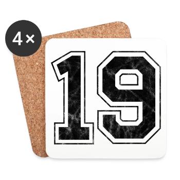 Numéro 19 - Dessous de verre (lot de 4) - blanc - Devant