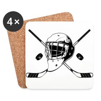 Logo du hockey sur glace - Dessous de verre (lot de 4) - blanc - Devant