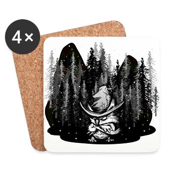 Wildnis Waldtiere magisch Winter Xmas Schnee Eule - Untersetzer (4er-Set) - Weiß - Vorne