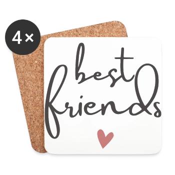 BFF best frieds forever saying - Coasters (set of 4) - white - Front