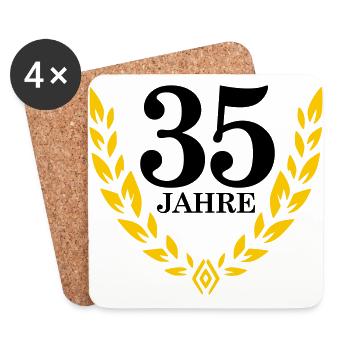 Jubiläum 35 Jahre Lorbeerkranz - Untersetzer (4er-Set) - Weiß - Vorne