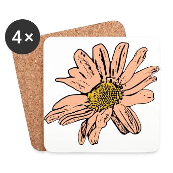 Fleur Pastel Fleurs Fleurs Pastel - Dessous de verre (lot de 4) - blanc - Devant