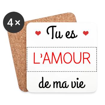 tu es l amour de ma vie - Dessous de verre (lot de 4) - blanc - Devant