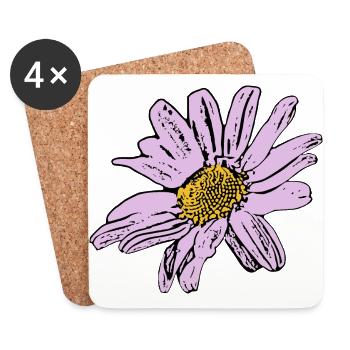 Blume pastell Blume Blumen pastell Blumen flieder - Untersetzer (4er-Set) - Weiß - Vorne