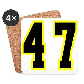 Maillot à 47 numéros - Dessous de verre (lot de 4) - blanc - Devant