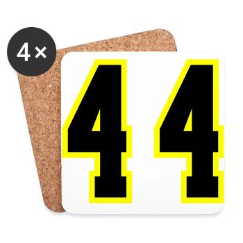 44 Zahl Trikot - Untersetzer (4er-Set) - Weiß - Vorne