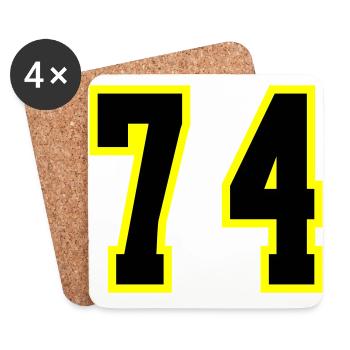 74 Number Jersey - Coasters (set of 4) - white - Front